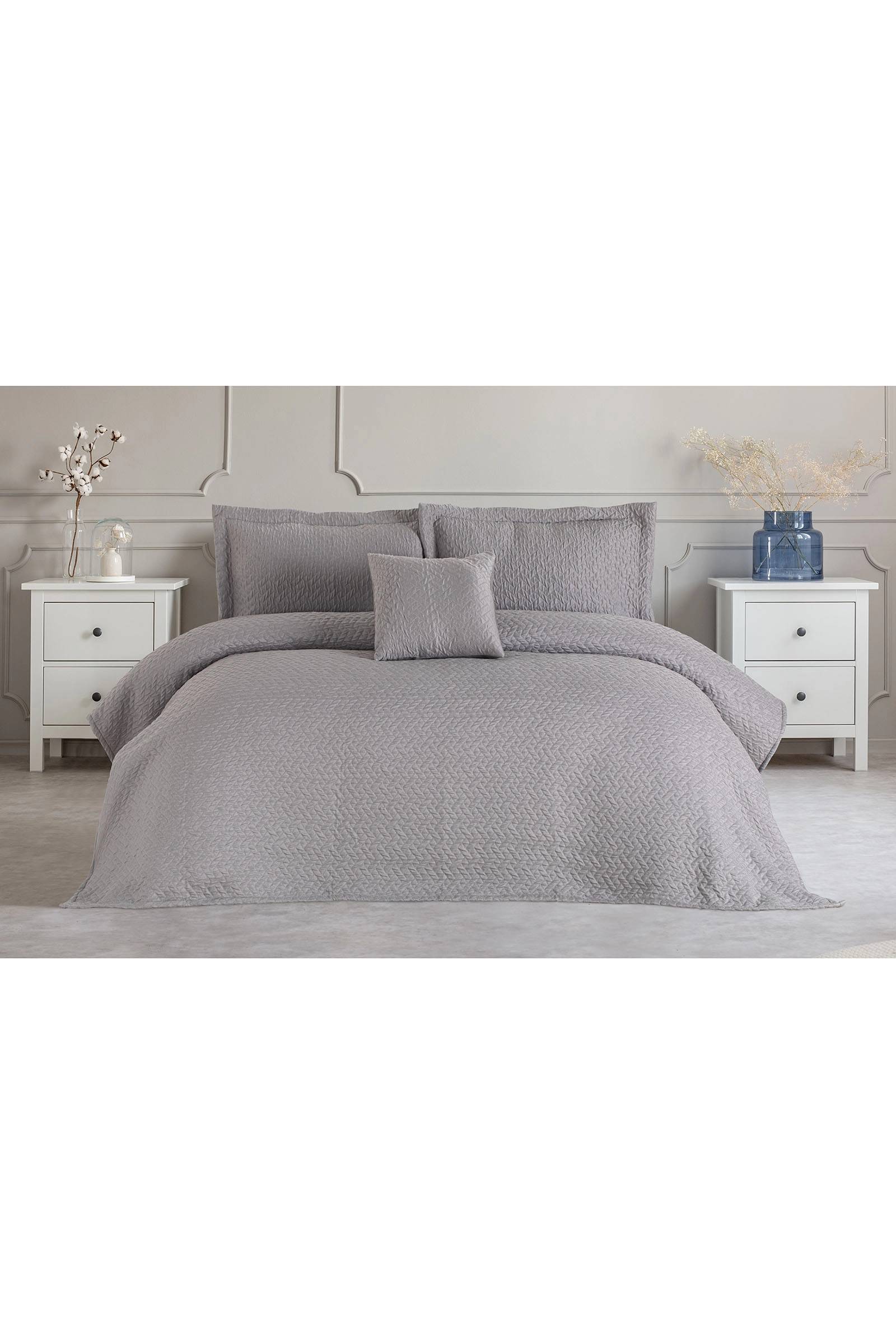 Özdilek Stone Çift Kişilik Yatak Örtüsü(Gri)