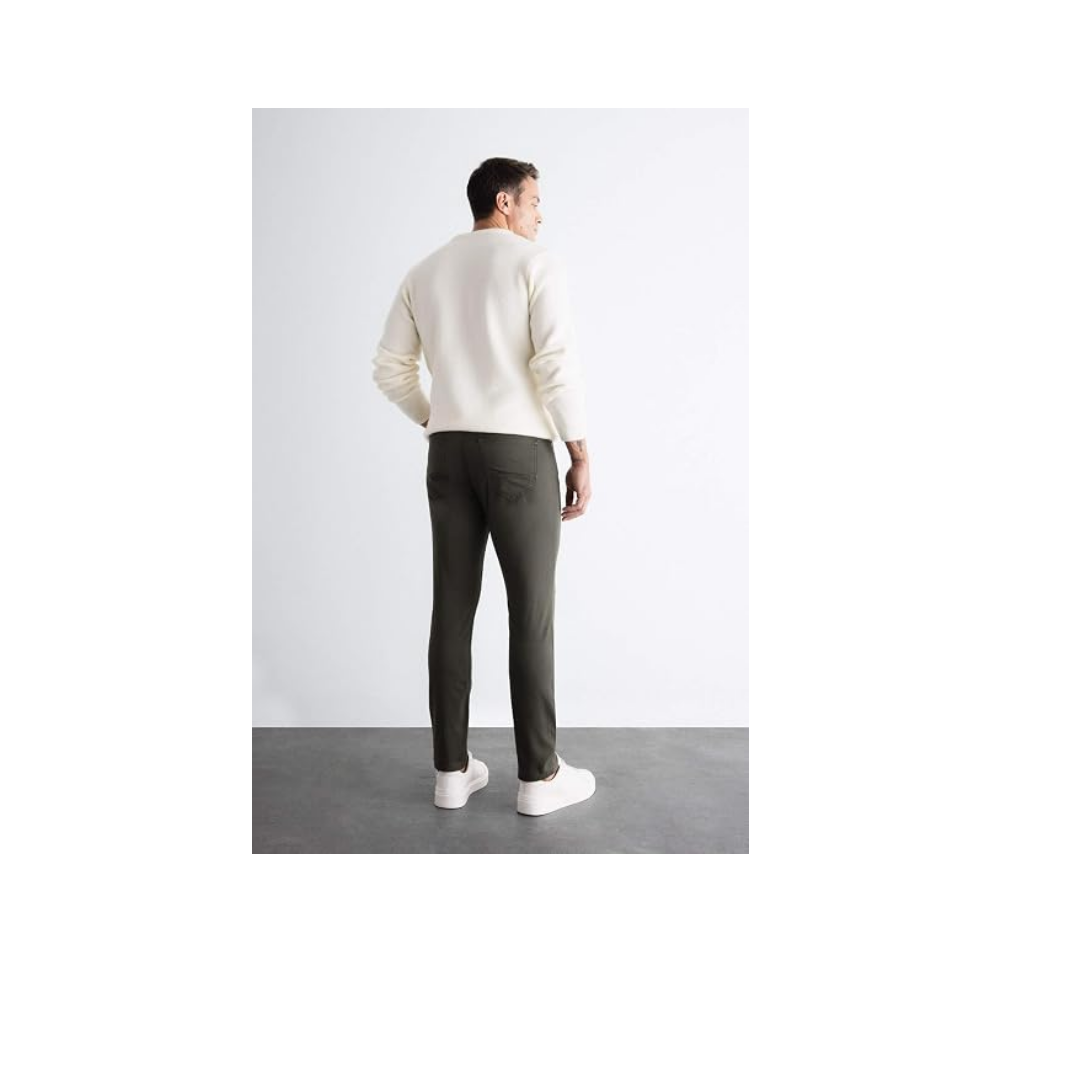 DeFacto Chino Kanvas Pantolon Slim Fit Dar Kesim Pamuklu Esnek Dar Paça