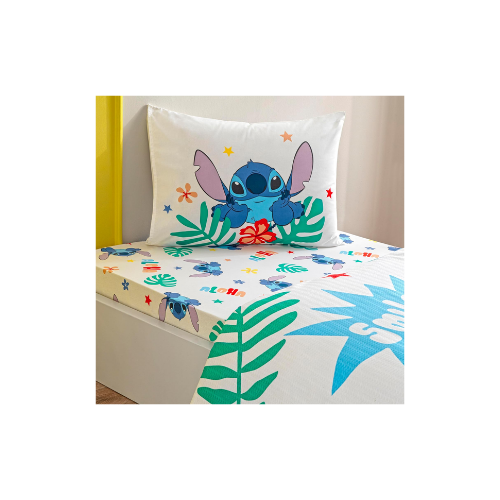 Taç Disney Stitch Tek Kişilik Pamuk Pike Takımı