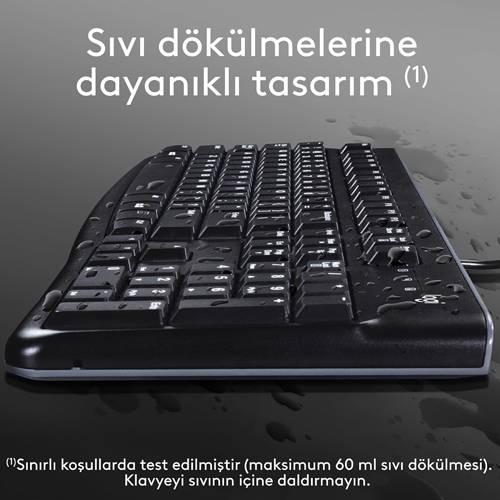 Logitech K120 USB Kablolu Türkçe Q Klavye