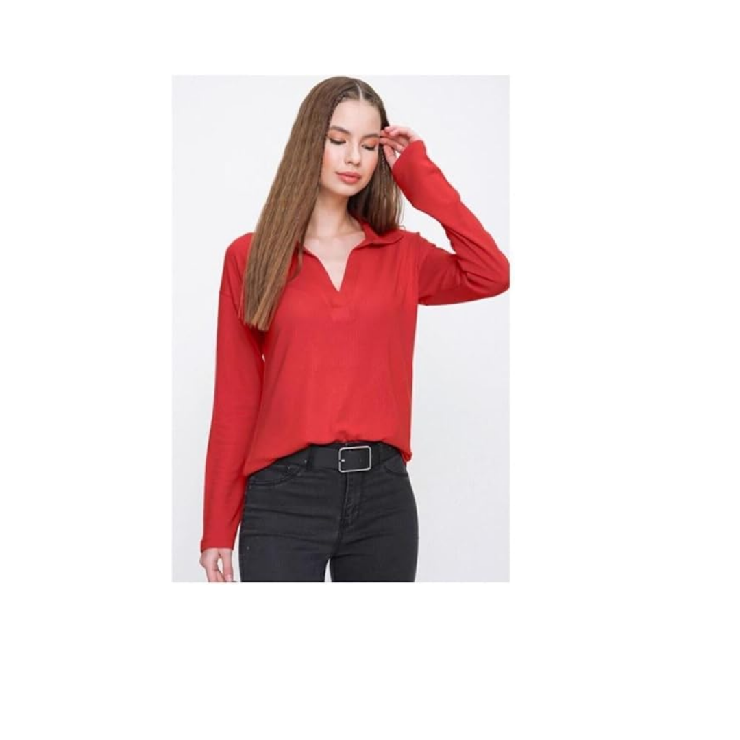 Polo Yaka Uzun Kollu Bluz, 2749