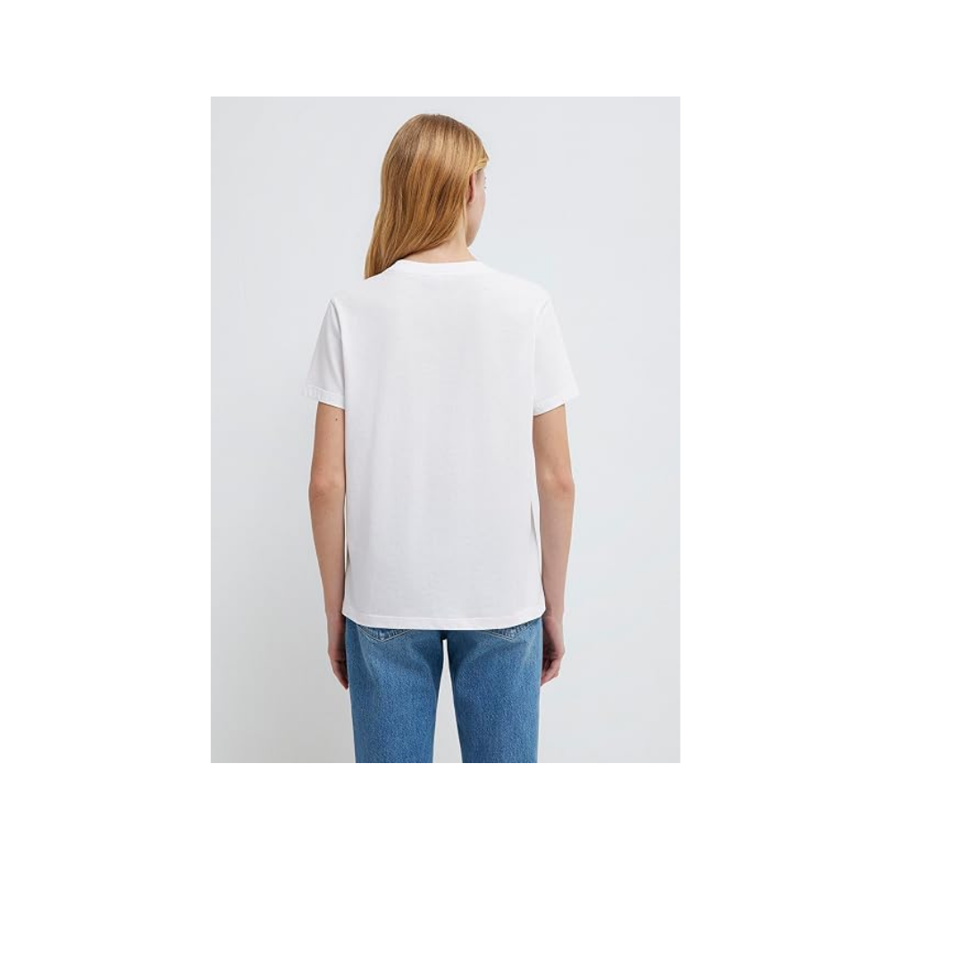 Miav Baskılı Beyaz Tişört Regular Fit/Normal Kesim 1610622-620