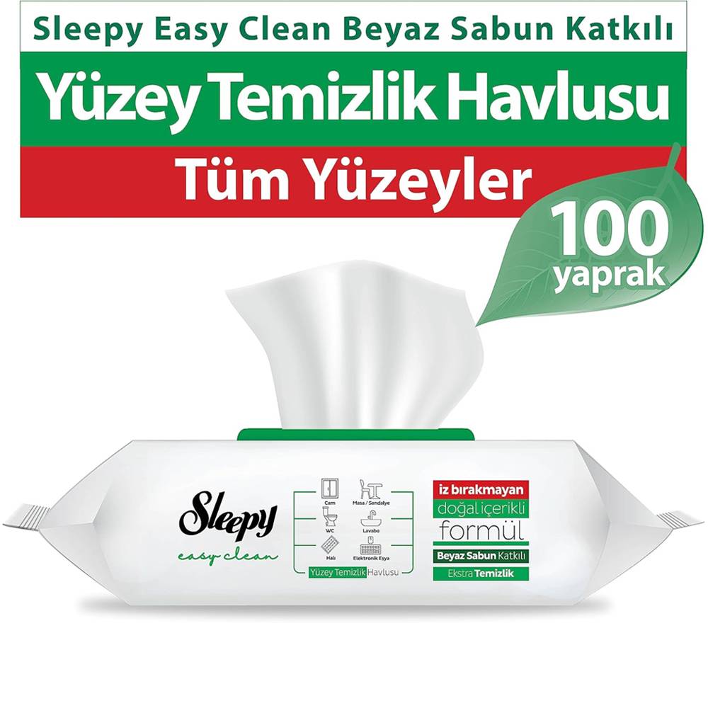 Sleepy Easy Clean Yüzey Temizlik Havlusu&Mendili 100 Yaprak