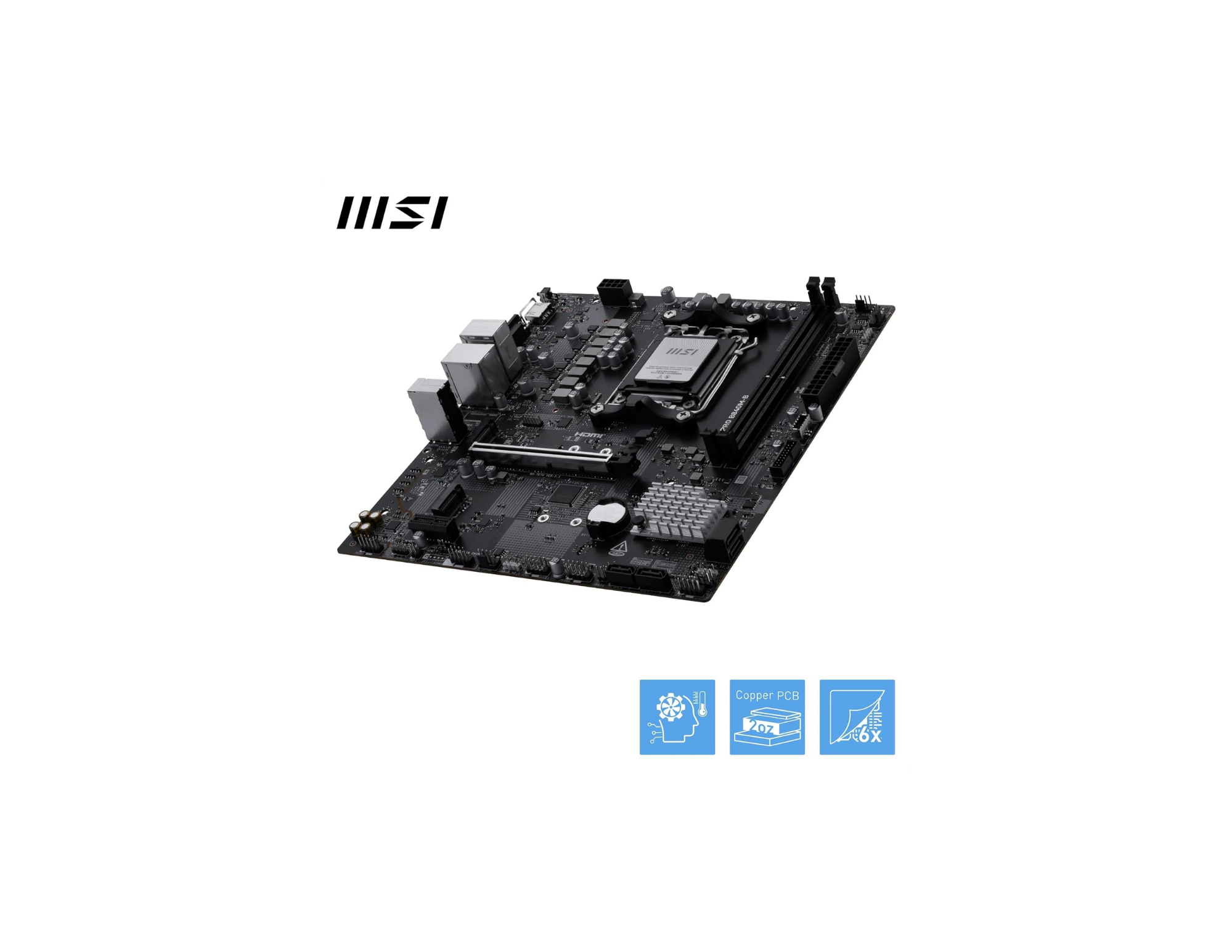 MSI PRO B840M-B AM5 DDR5 8000MHZ(OC) HDMI,VGA,2X M.2 USB 5 GBS 2.5G LAN MATX
