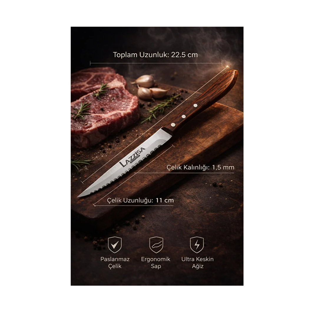 LAZBİSA Hand Craft Serisi Steak Et Bıçağı