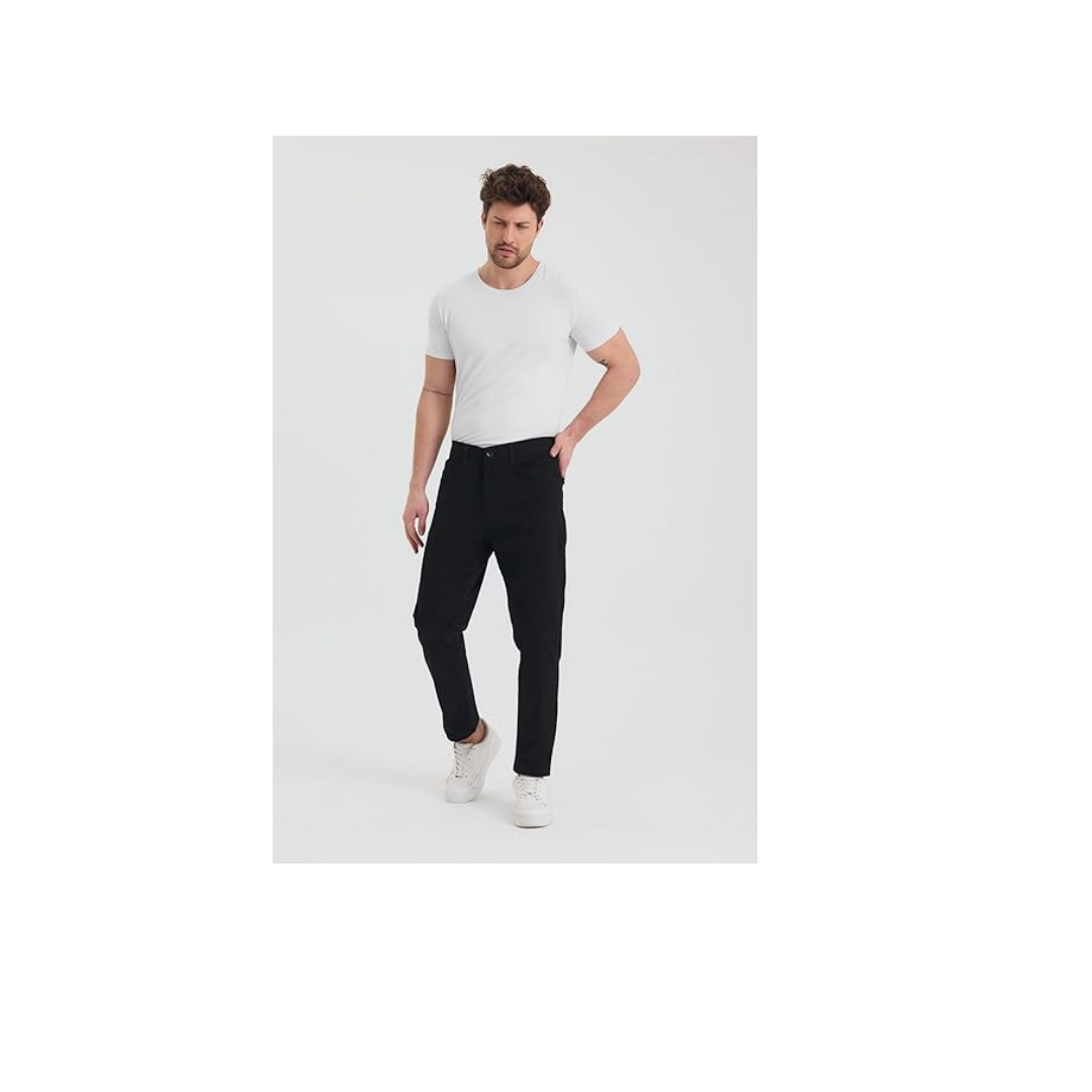 TheSeason Erkek Siyah Slim Fit Esnek Gabardin Pantolon