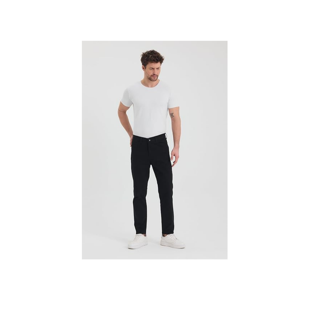 TheSeason Erkek Siyah Slim Fit Esnek Gabardin Pantolon