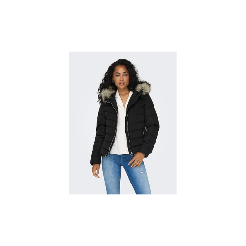 Only Onlellan Quilt Hood Jacket Life Otw Dış Giyim Kadın Siyah