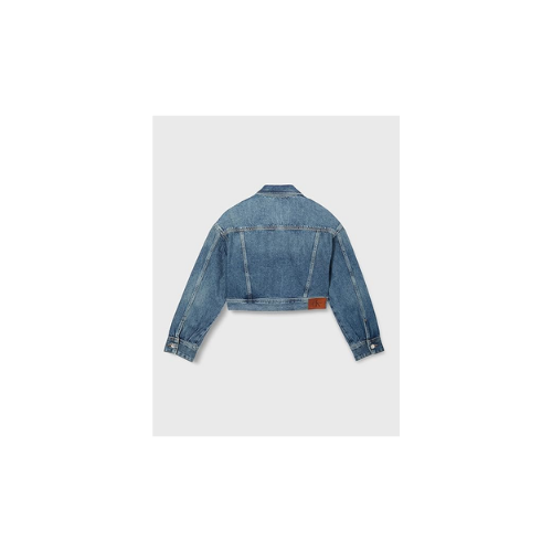 Calvin Klein Denim Cropped Jacket Cold Spring Ceket Kadın Mavi