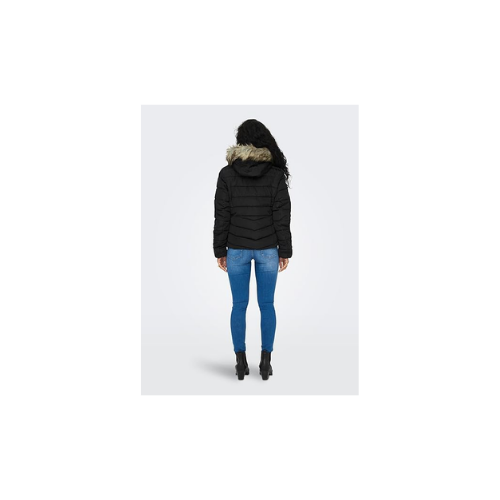 Only Onlellan Quilt Hood Jacket Life Otw Dış Giyim Kadın Siyah