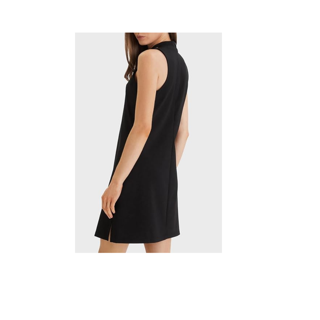 Calvin Klein Slim Fit Dik Yaka Yırtmaçlı Mini ELBİSE