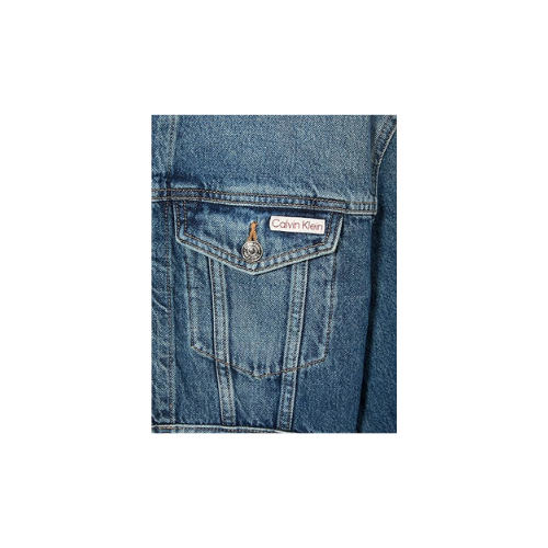 Calvin Klein Denim Cropped Jacket Cold Spring Ceket Kadın Mavi