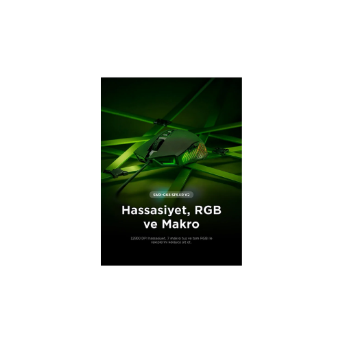 Rampage Spear SMX-G68 RGB Makrolu Ergonomik Optik Kablolu Oyuncu Mouse