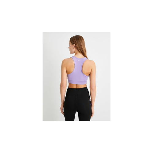 Sporcu Sütyeni Kaplı U Yaka Slim Fit Lila