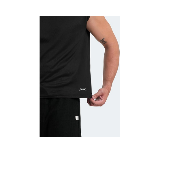 Slazenger VASKA I Erkek Kolsuz Siyah Tişört