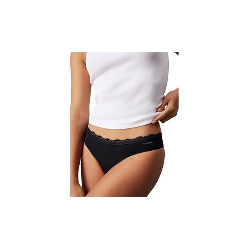 Calvin Klein THONG 3PK Tanga Kadın Külot Siyah