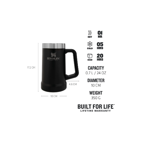 Stanley Adventure Vakumlu Termos Bardak 0.7 Litre Mat Siyah
