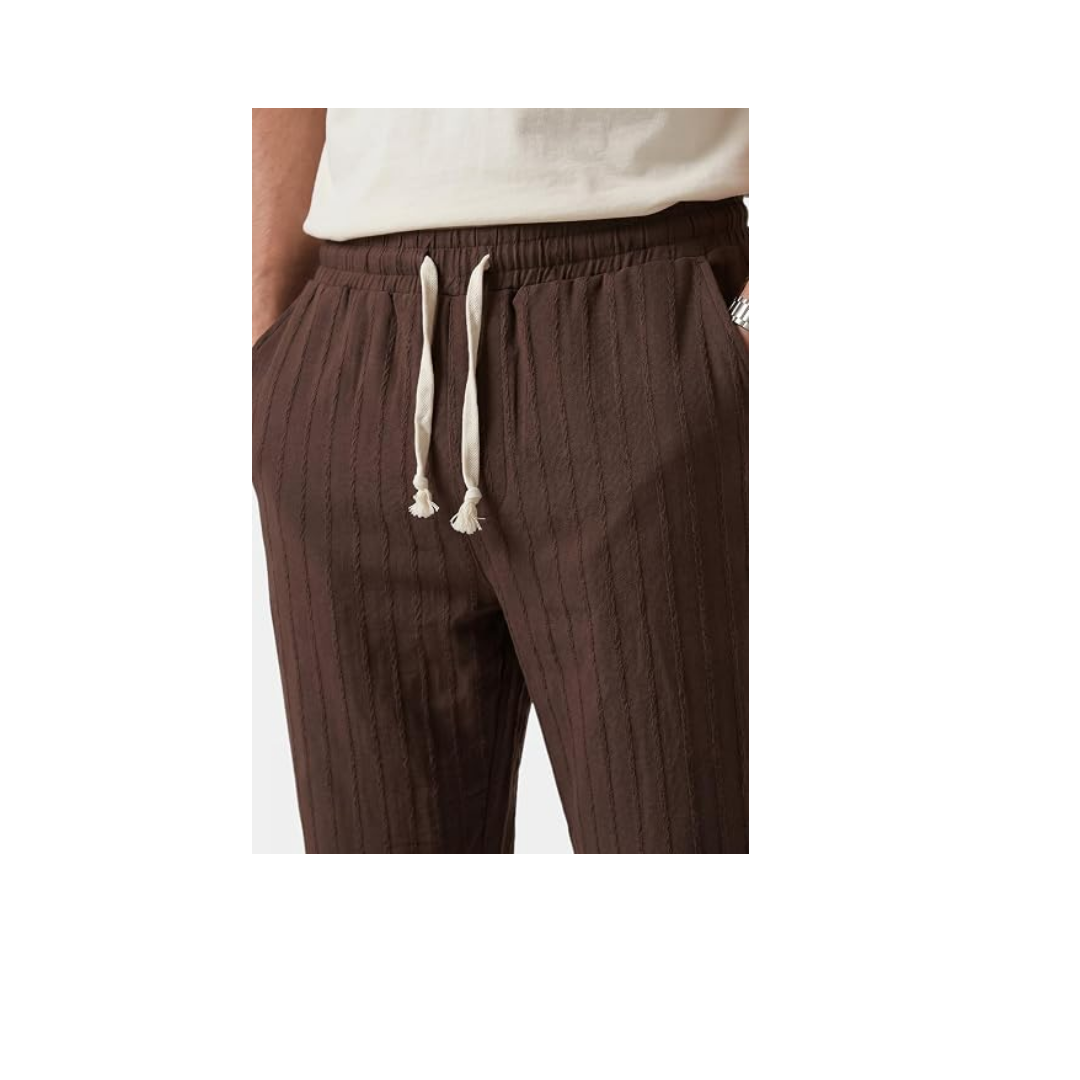 DeepSEA Çizgi Dokulu Rahat Kesim Yazlık Spor Pantolon – Hafif Kumaş Modern Tasarım 2600263