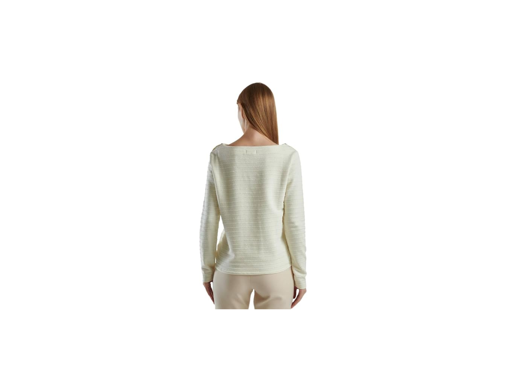 United Colors of Benetton Pamuk Karışımlı Omzu Düğme Detaylı Kayık Yaka Kısa Sweatshirt Sweatshirt Kadın