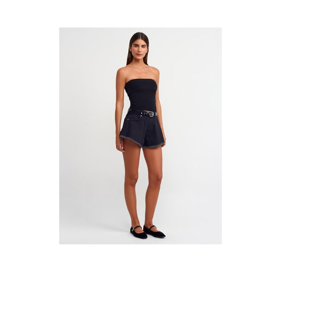 DILVIN Bandeau Crop Top Kadın Straplez Askısız Yazlık Esnek Örme Kumaş Sırt Açık Minimal Tasarım