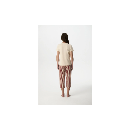 Pastel Bej Ent Buongiorno Pamuklu Kapri Pijama Takımı