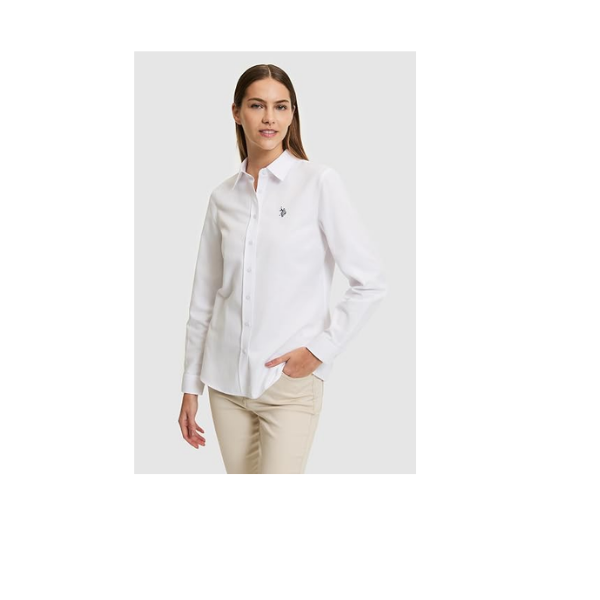 U.S. Polo Assn. Kadın Beyaz Gömlek Basic 50324791-VR013