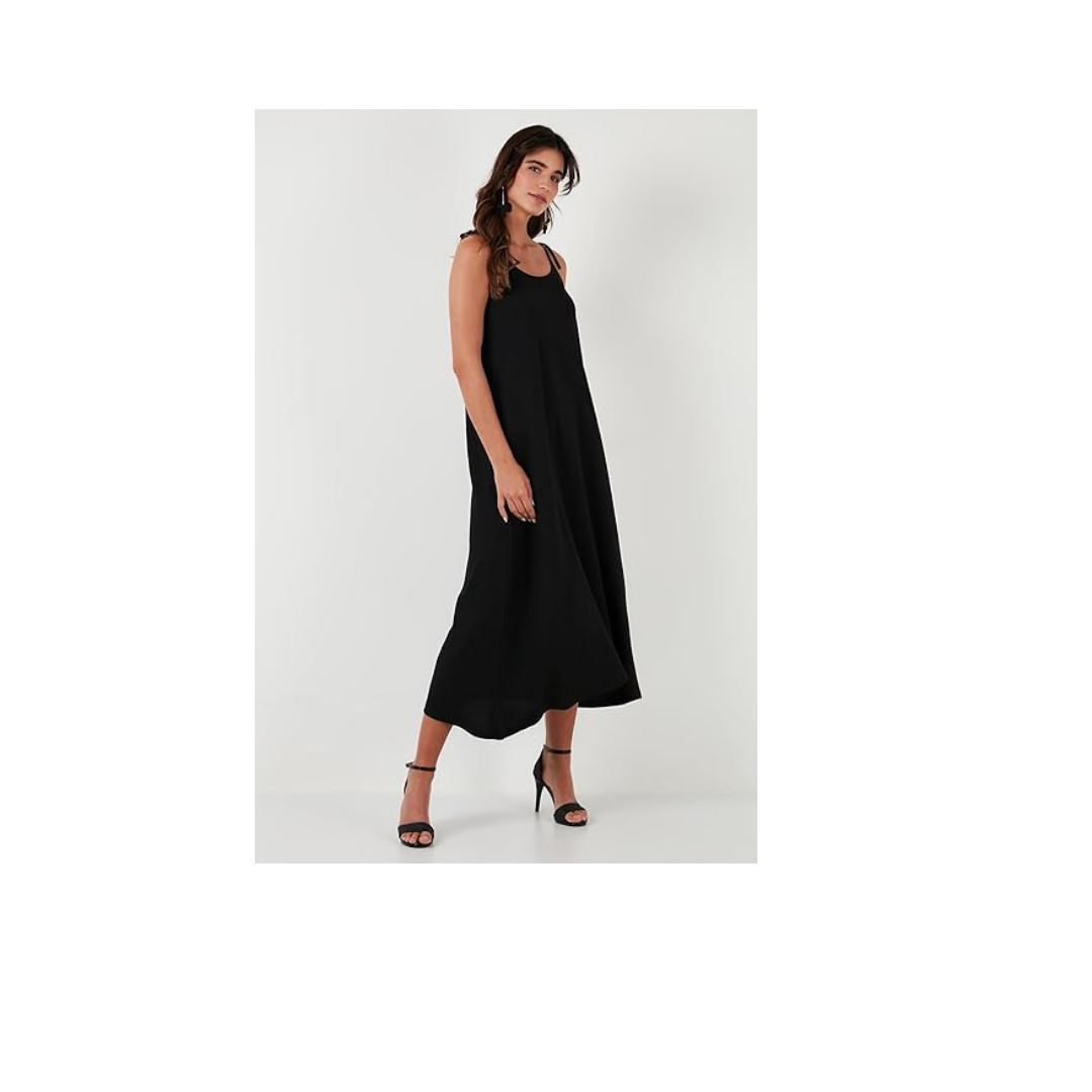 Lela Regular Fit İp Askılı Uzun Elbise Bayan ELBİSE 5865732