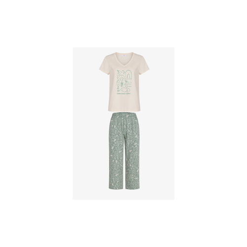 Açık Yeşil Golden Hour Pamuklu Kapri Pijama Takımı