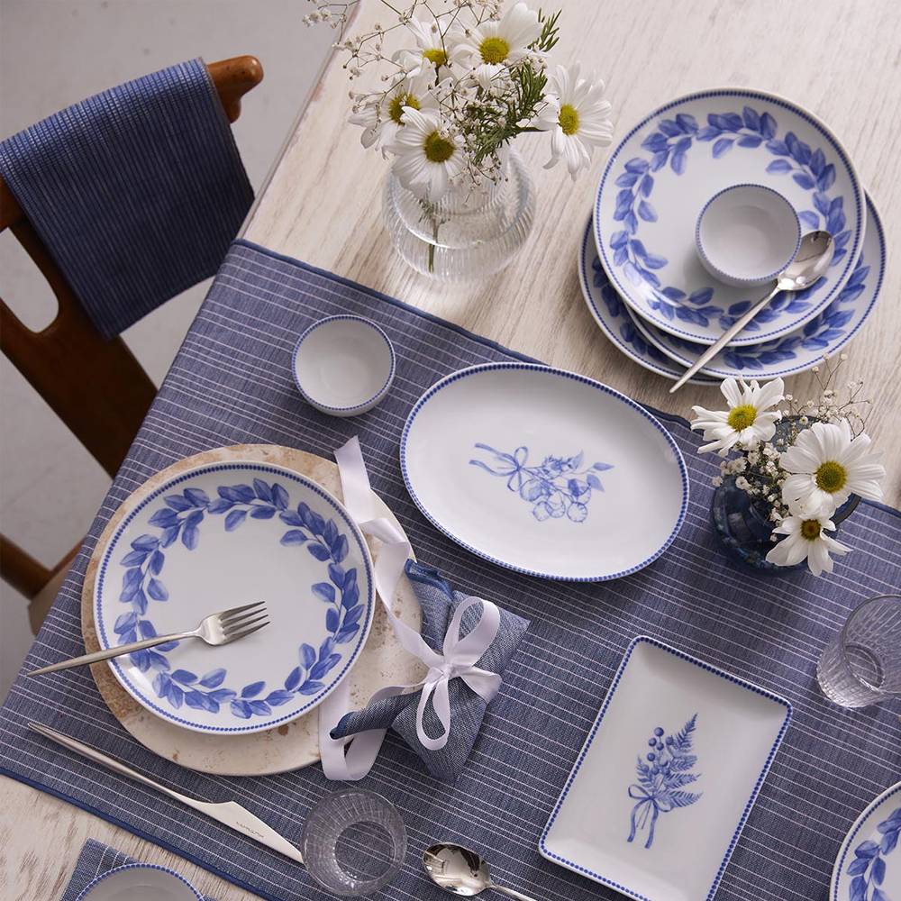 Kütahya Porselen Silva Blue 14 Parça 6 Kişilik Kahvaltı Takımı