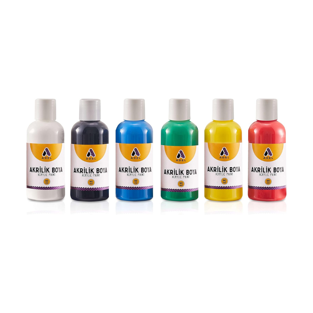 Adel Akrilik Boya Seti, 6’lı, 60 ml