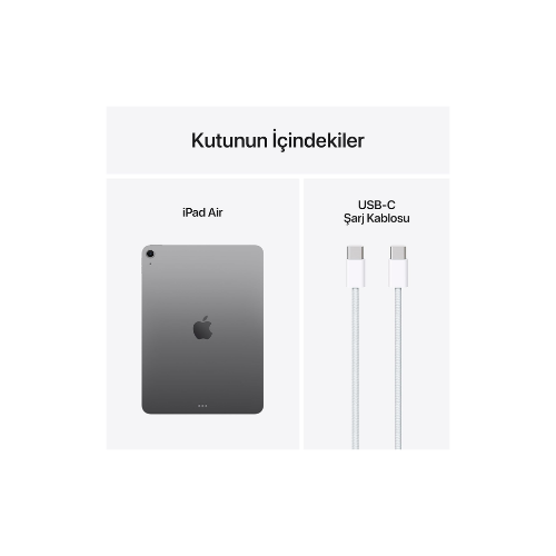 Apple iPad Air M3 Çipli 12 MP 128 GB Space Gray Touch ID 11 İnç Tablet MC9W4TU/A