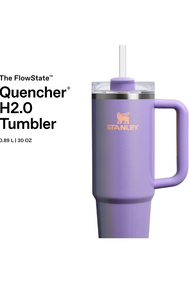Stanley Quencher Pipetli Termos Bardak, 0.89 Litre, Parlak Lila (Periwinkle Shimmer)