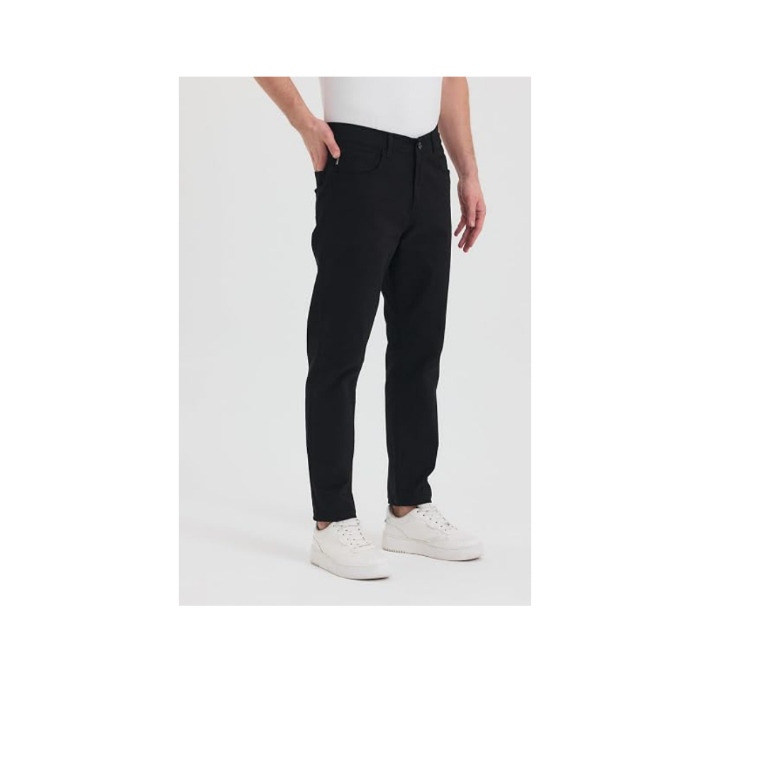 TheSeason Erkek Siyah Slim Fit Esnek Gabardin Pantolon