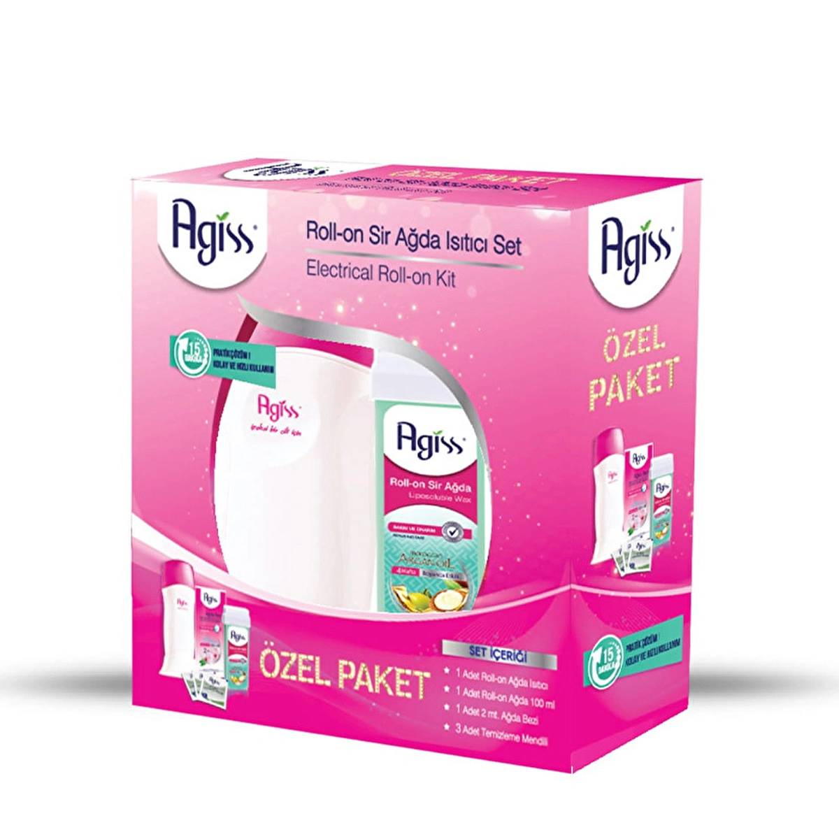 Agiss Roll-On Sir Ağda Isıtıcılı Pratik Set