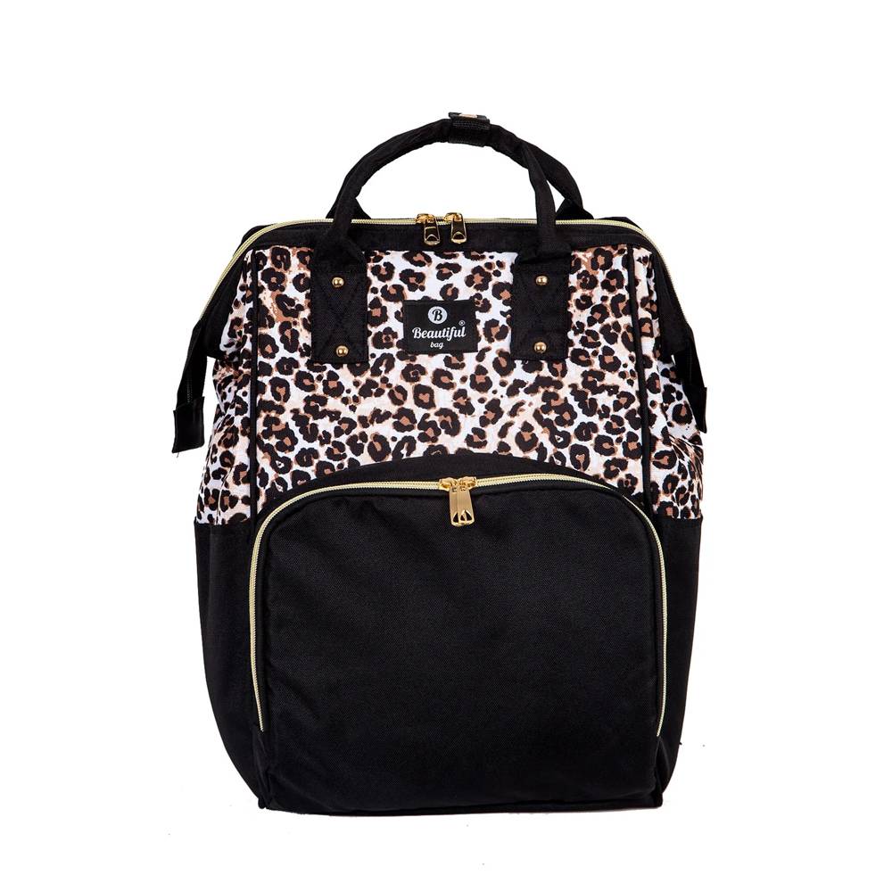 Anne Bebek Bakım Sırt Çantası Leopar Desenli