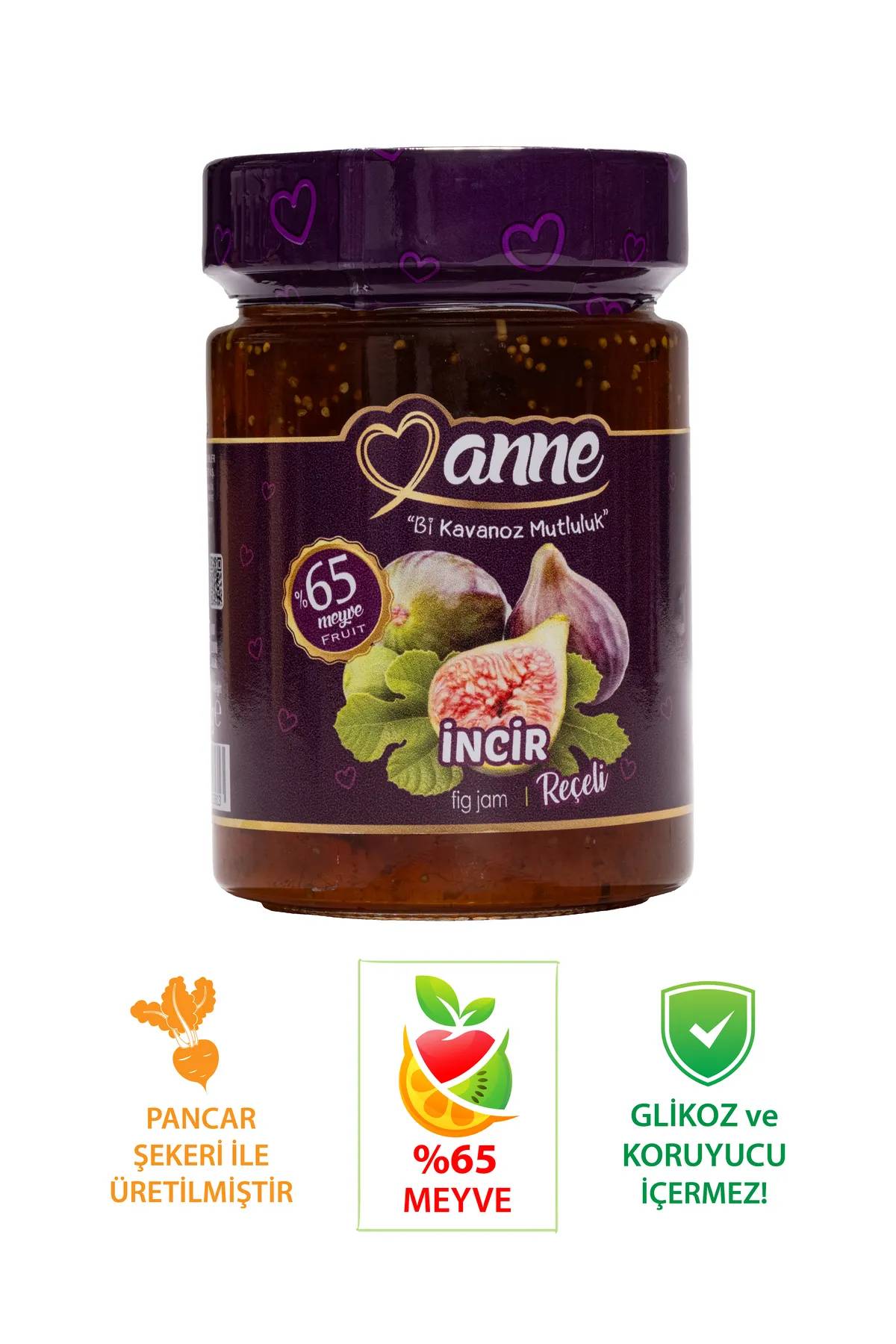 Anne İncir Reçeli 400g (PANCAR ŞEKERİ ILE ÜRETİLMİŞTİR - GLİKOZ, KORUYUCU IÇERMEZ) thumbnail