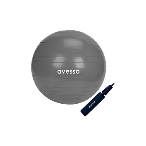 Avessa Pilates Topu 55 Cm Gri Pompalı