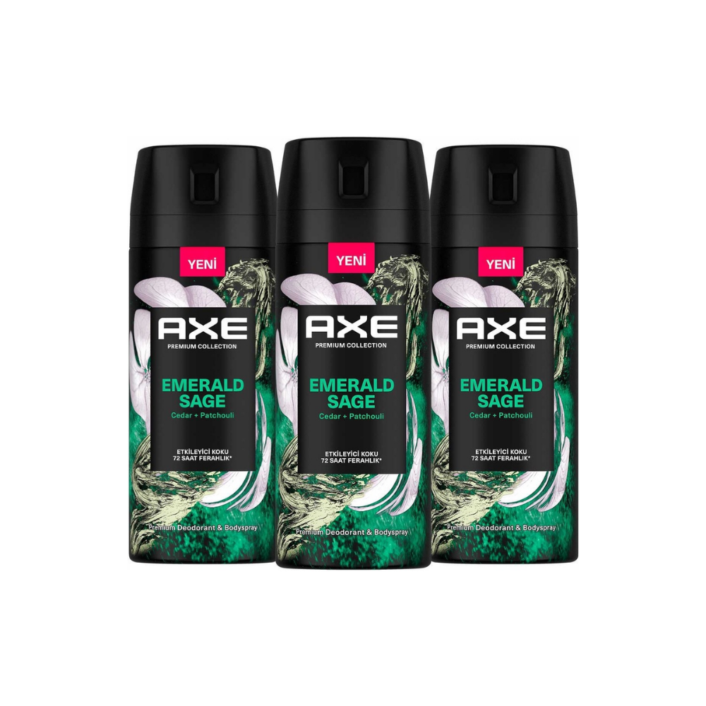 Axe Premium Collection Erkek Sprey Deodorant Emerald Sage 150 ml x 3 Adet
