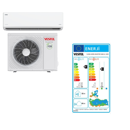 Vestel Flora Doğa Inverter 18000 BTU A++ Enerji Sınıfı Salon Tipi Klima WIFI Özellikli