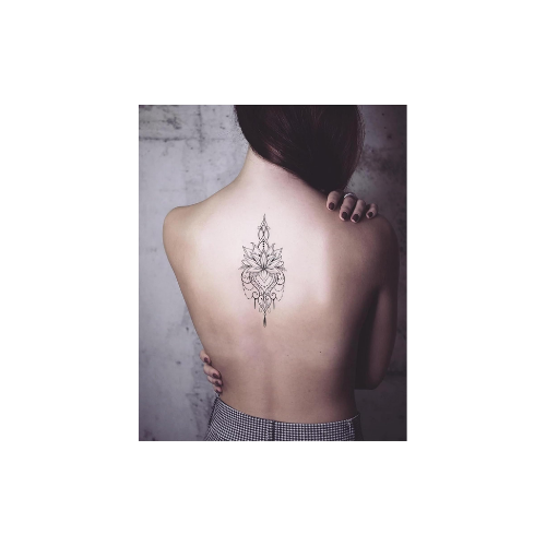 BearPear Mandala Desenli Lotus Geçici Dövme