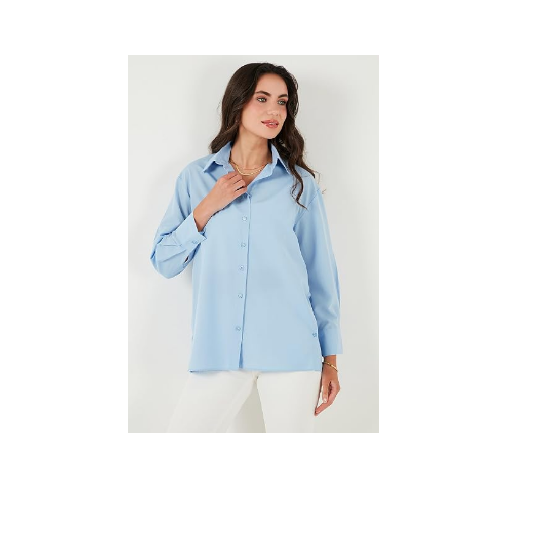 Lela Pamuklu Regular Fit İliklenebilen Yırtmaç Detaylı Gömlek Bayan GÖMLEK 6772920