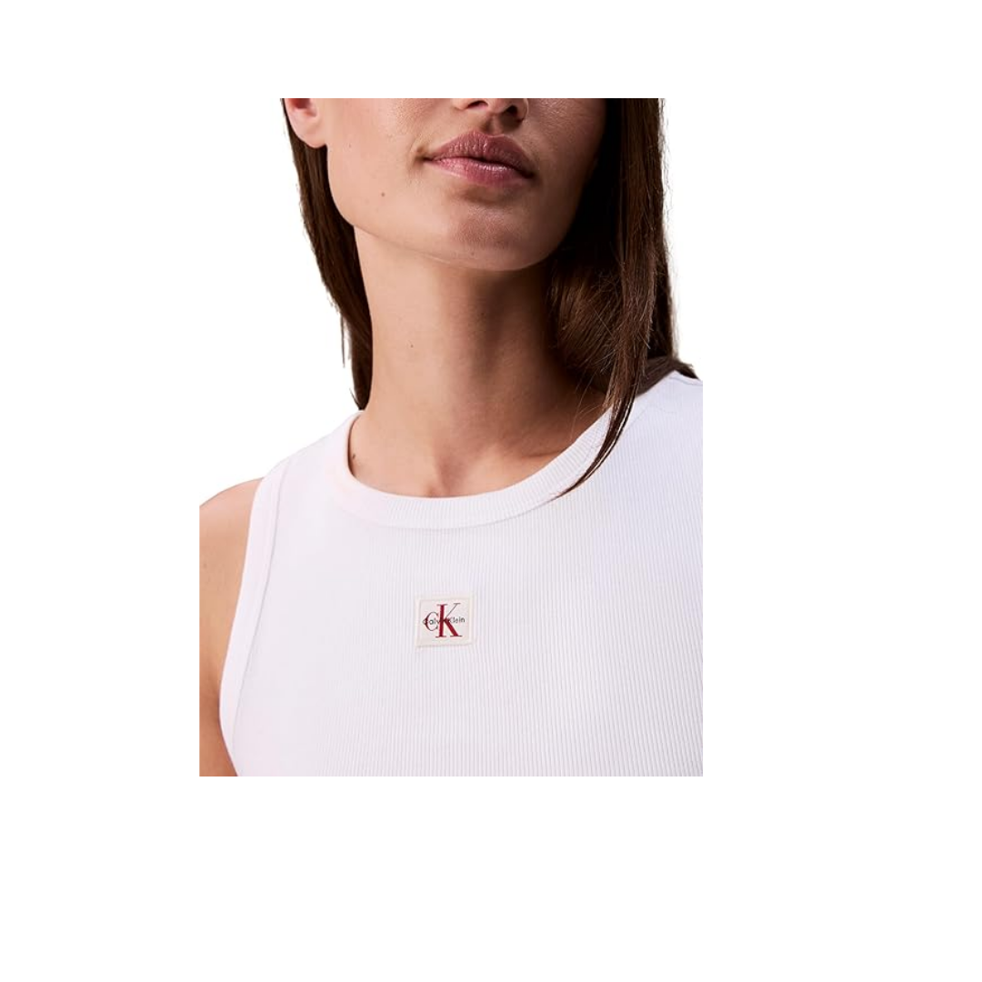 Calvin Klein WOVEN LABEL 2X2 BABY RIB TANK Kazak Kadın