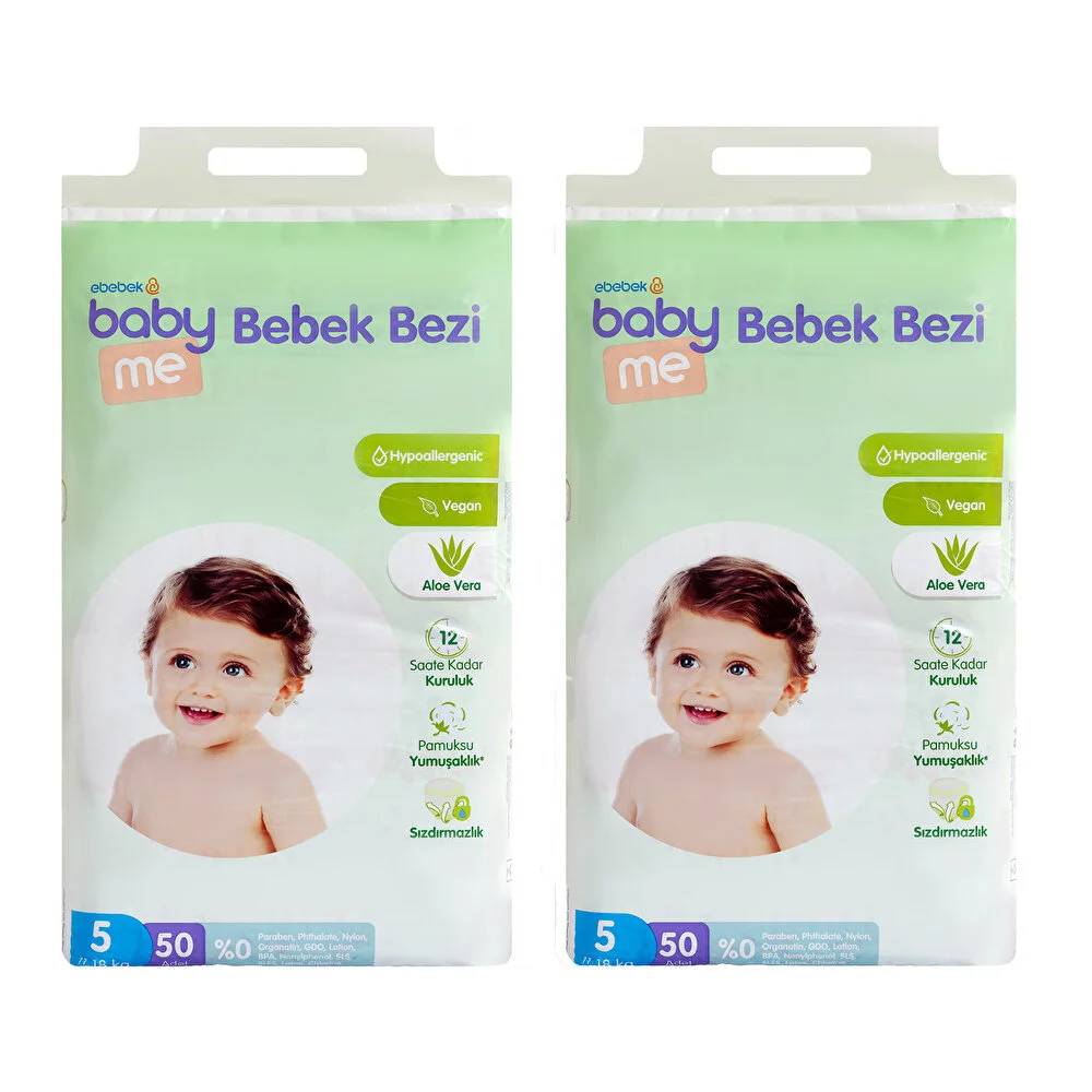 Baby Me Aloe Vera Junior 5 Numara Bebek Bezi 11-18 kg 100 Adet