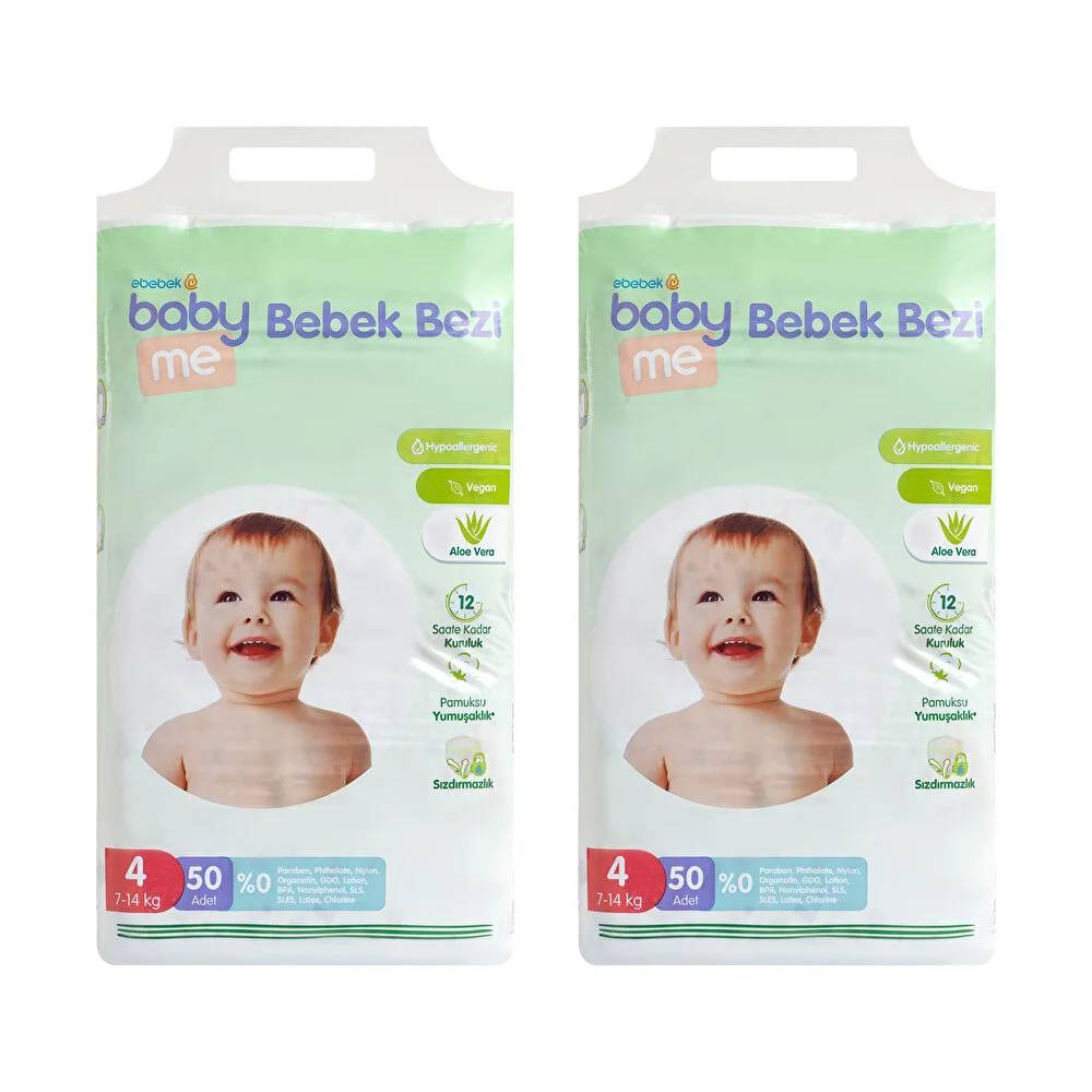 Baby Me Aloe Vera Maxi 4 Numara Bebek Bezi 7-14 kg 100 adet thumbnail