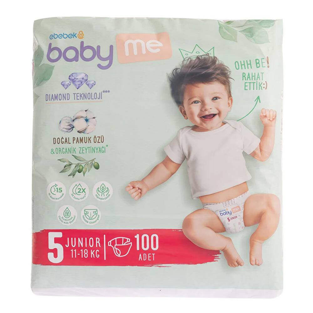 Baby Me Junior 5 Numara Bebek Bezi 11-18 kg 100 Adet