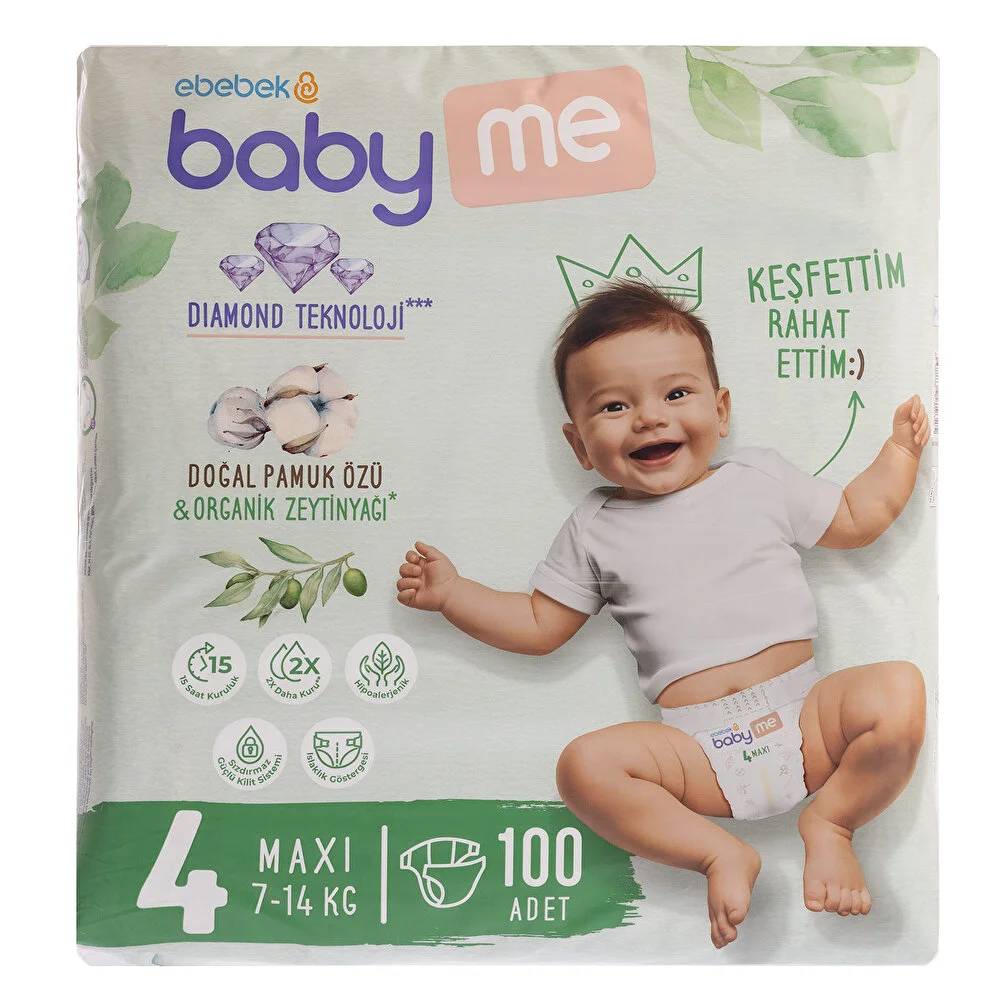 Baby Me Maxi 4 Numara Bebek Bezi 7-14 kg 100 Adet