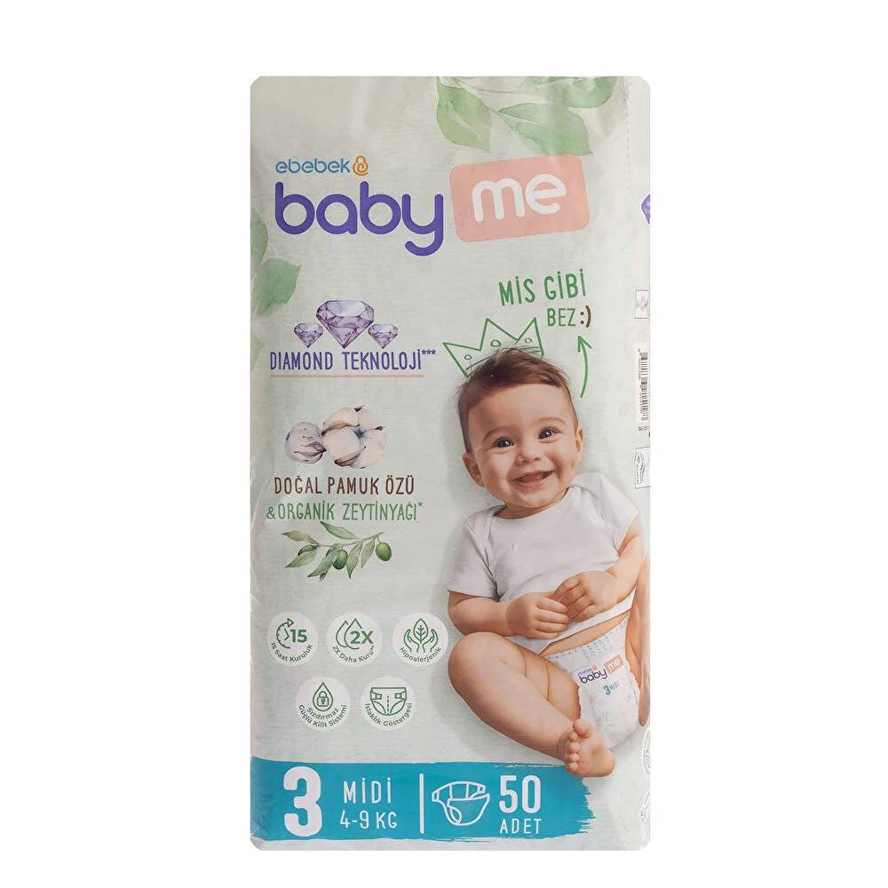 Baby Me Midi 3 Numara Bebek Bezi 7-14 kg 50 Adet