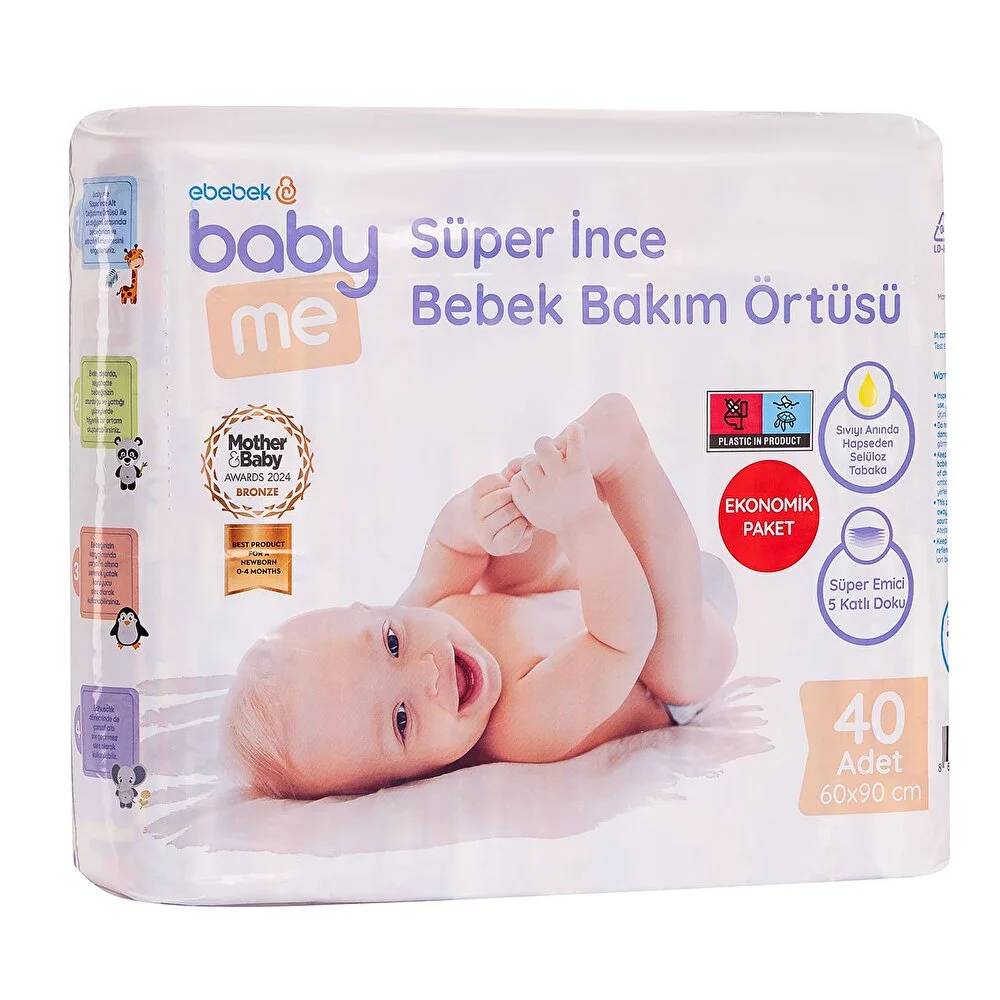 Baby Me Süper İnce Alt Değiştirme Örtüsü 60x90 cm 40 Adet