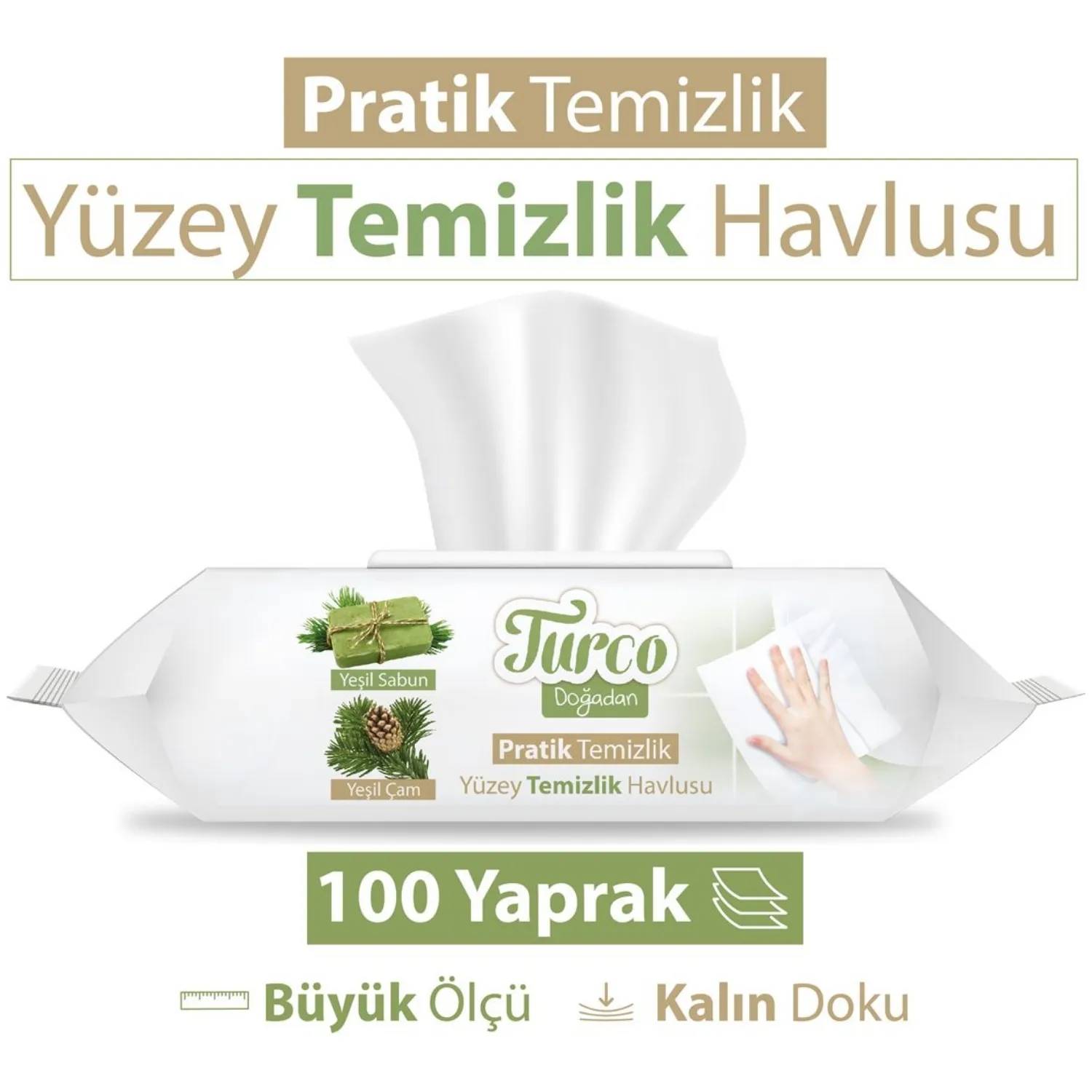 Baby Turco Doğadan Yüzey Temizlik Havlusu 100'lü thumbnail