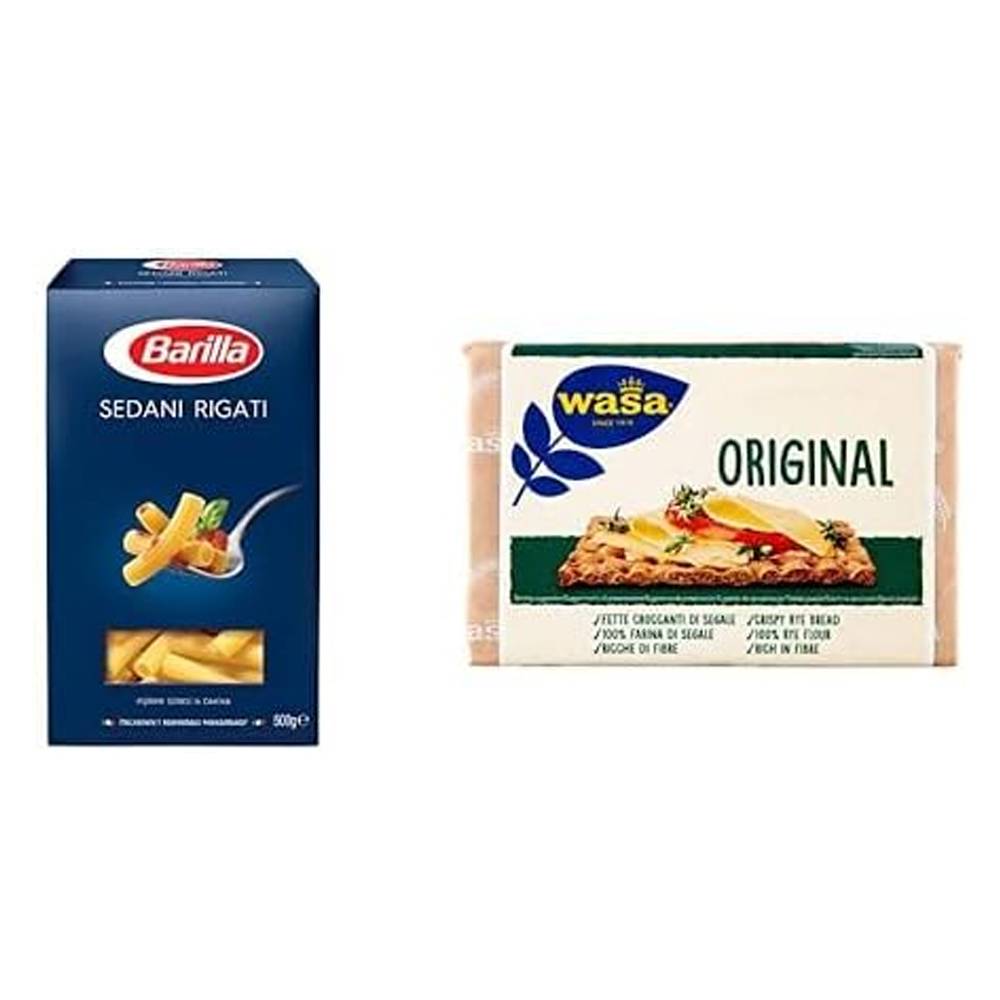 Barilla Ince Uzun Makarna 500 Gr & Wasa Sade Gevrek Ekmek 275 Gr thumbnail